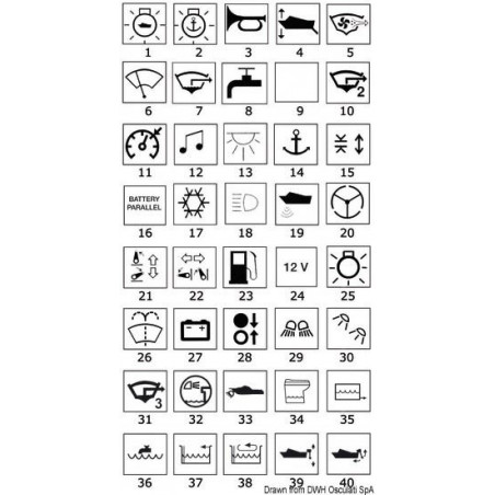 Bascules d'interrupteurs Carlingswitch gris métallisé avec symboles lumineux  - 14.193.xx