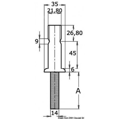 Base mâle pour chandelier    