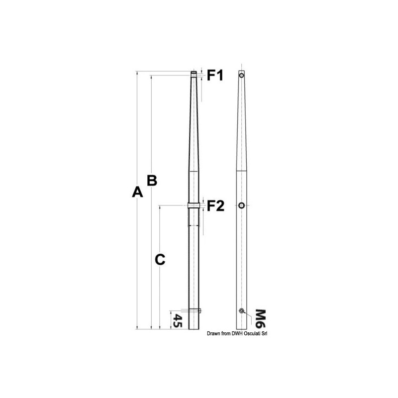 Chandelier inox pr bases mâles