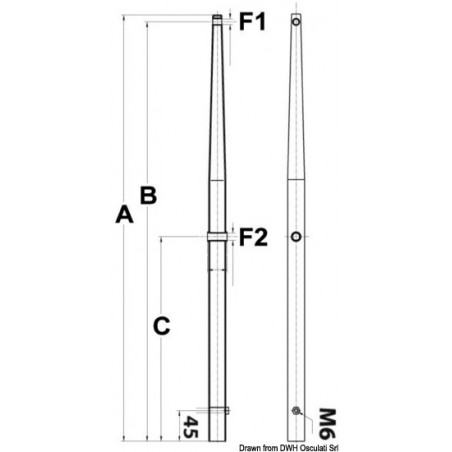 Chandelier inox pr bases mâles