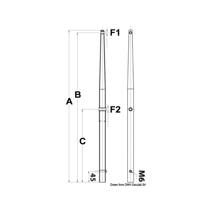 Chandelier inox pr bases mâles