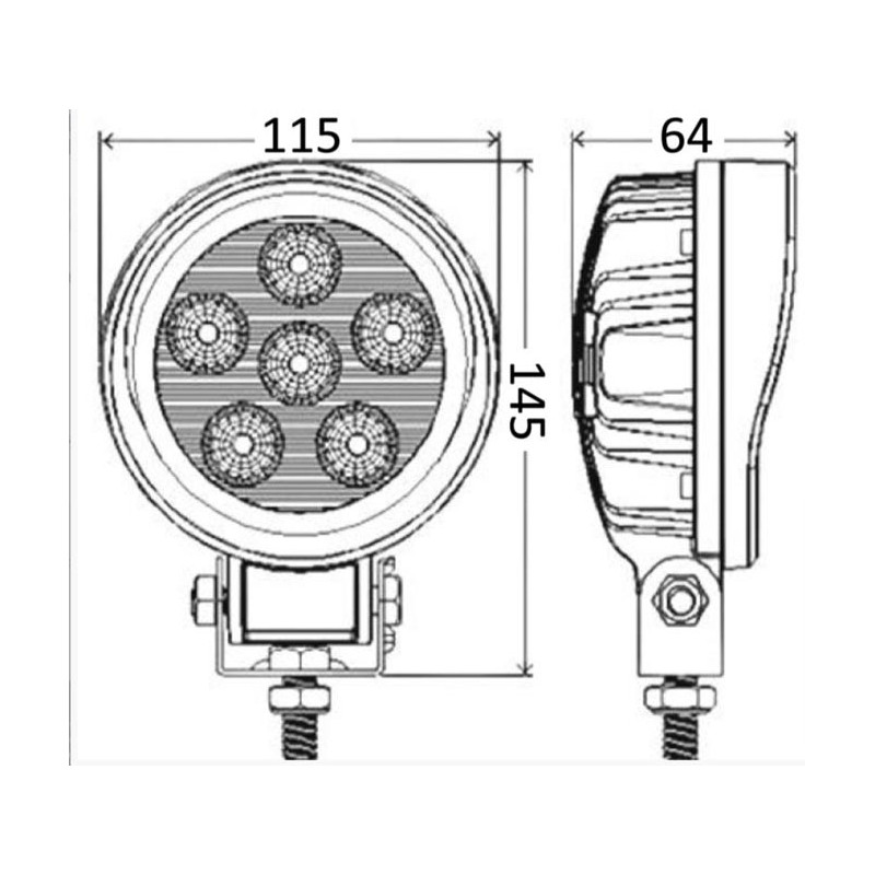 Spot LED orientable pour roll-bar  - 13.321.01b