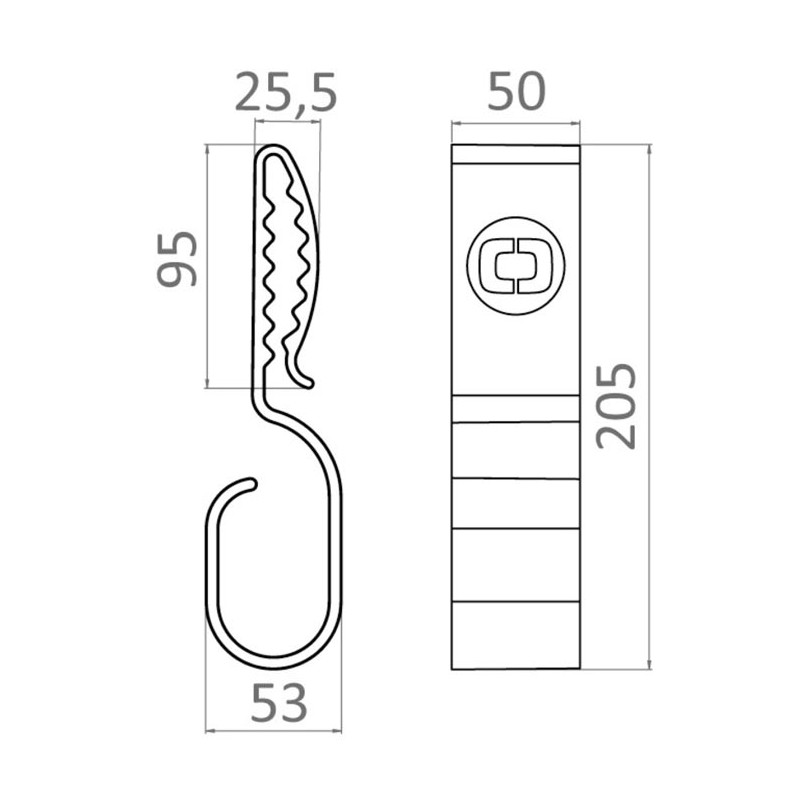 Crochet serre-câble - 
