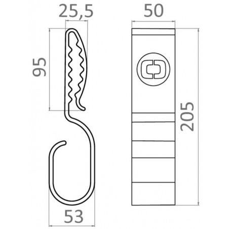 Crochet serre-câble - 