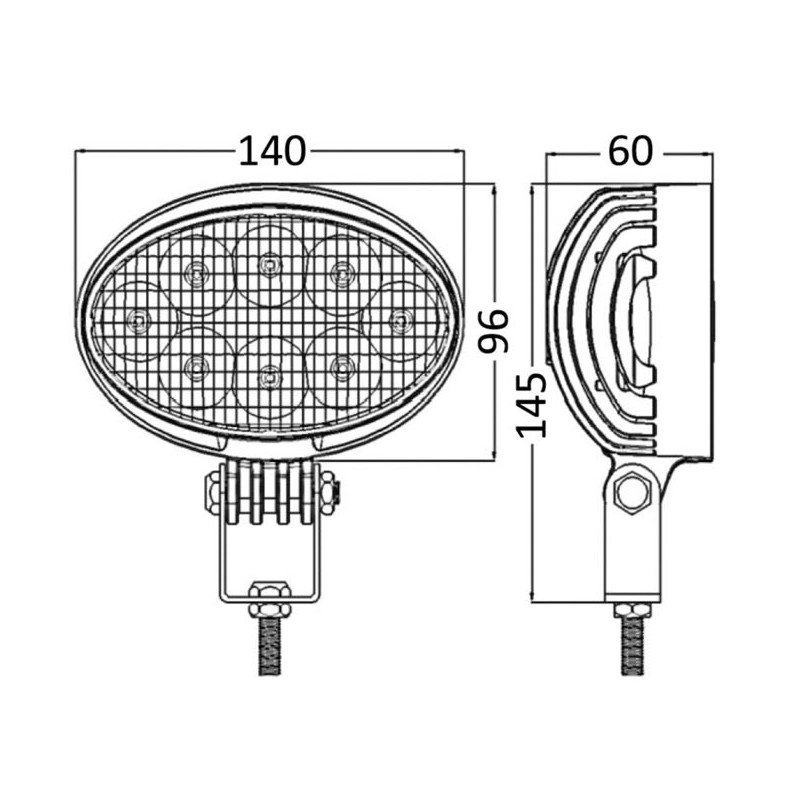 Spot LED de pont orientable ovale  - 13.321.03_dis