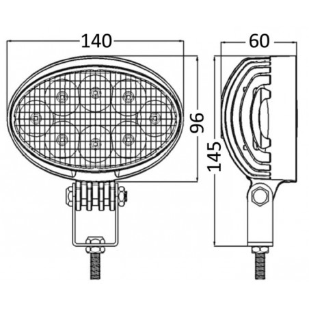 Spot LED de pont orientable ovale  - 13.321.03_dis