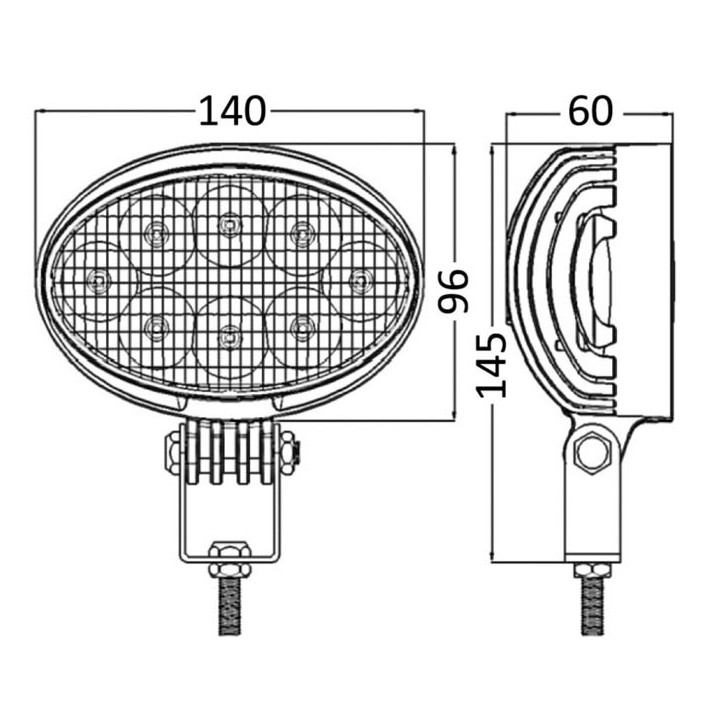 Spot LED de pont orientable ovale 