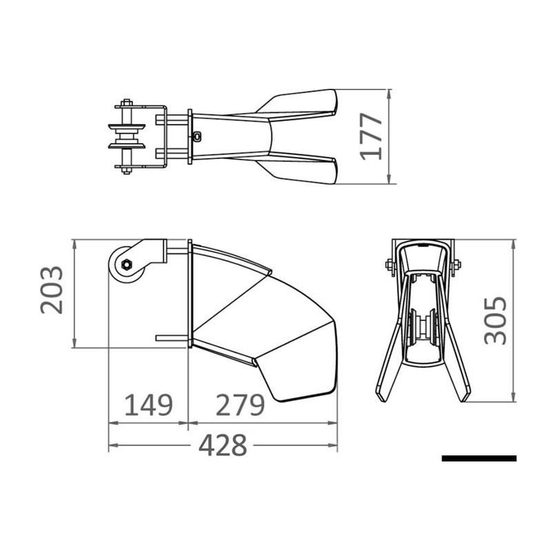 01.121.10_dis - Ancre Trefoil inox avec protection d’eau  - 01.121.10_dis