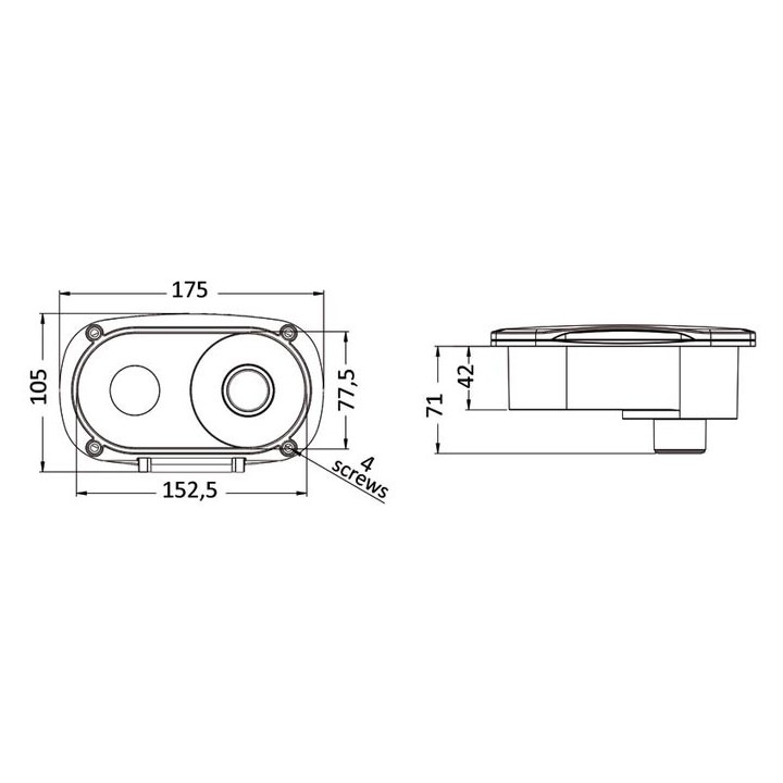 Boîtier douche de pont Elissa, douchette Keji II 