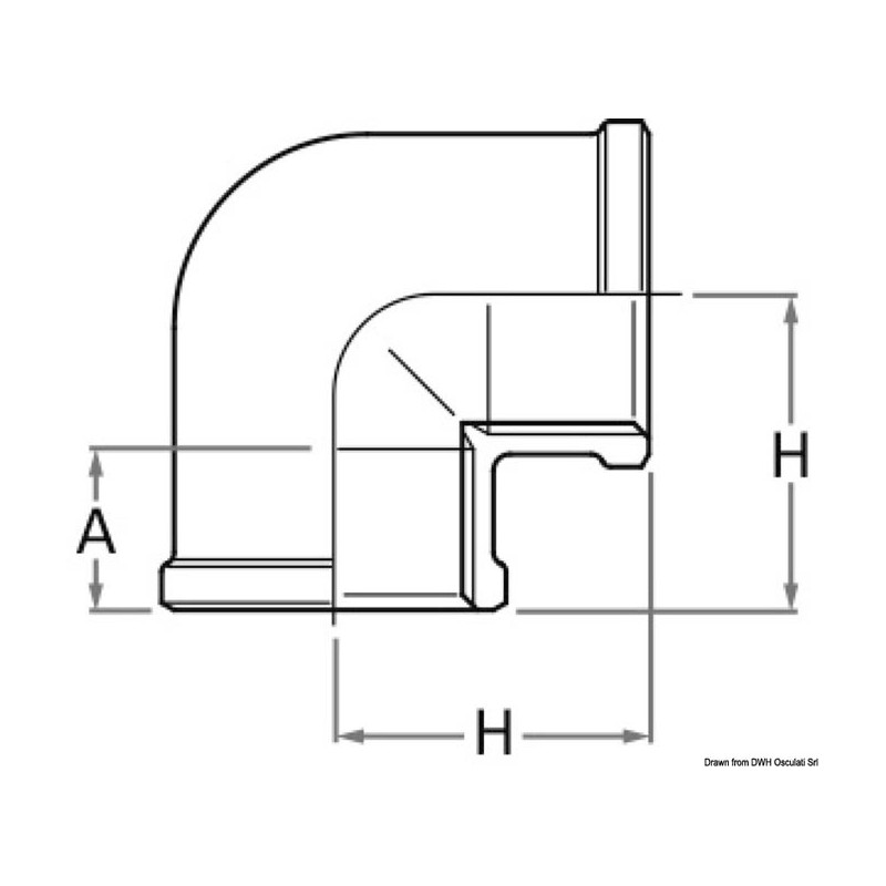 Raccord coudé 90° F-F en bronze 