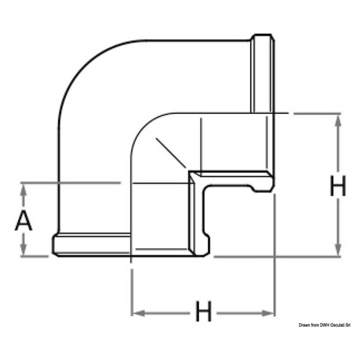 Raccord coudé 90° F-F en bronze 