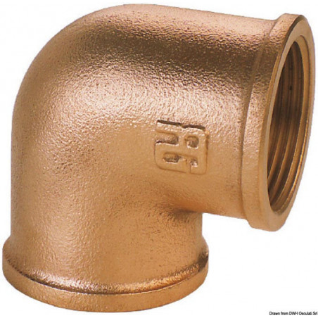 Raccord coudé 90° F-F en bronze 