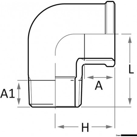 Raccord coudé 90° M-F en bronze 