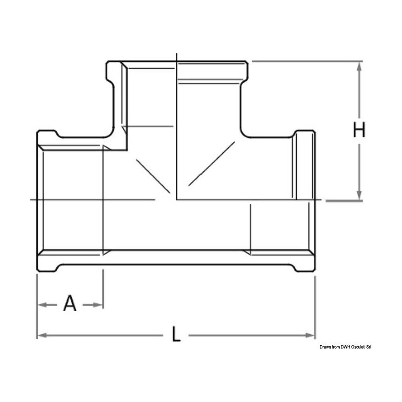 Raccord bronze 3 voies F-F-F  - 17.562.xx_dis