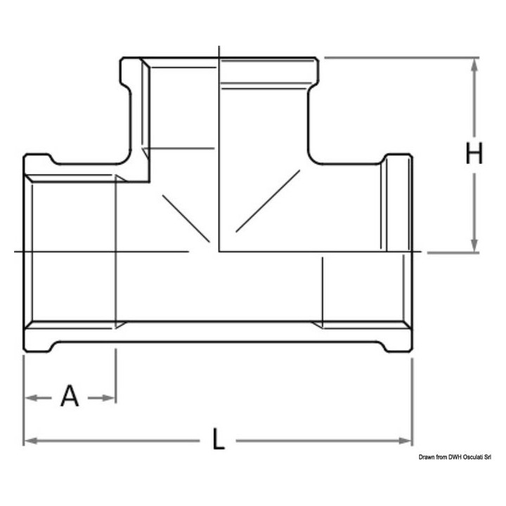 Raccord bronze 3 voies F-F-F 