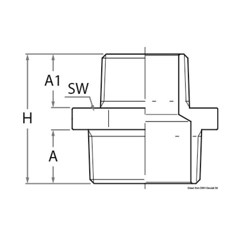 Réducteur M-M en bronze 