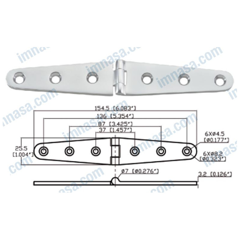 Charnière à ailes longues   