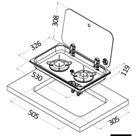 Plan cuisson avec couvercle      