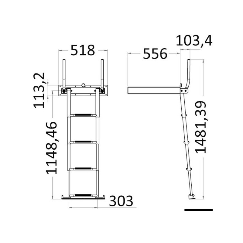 Echelle encastrable EasyUp avec poignée 