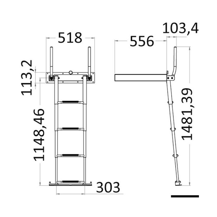 Echelle encastrable EasyUp avec poignée 
