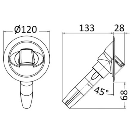 Douche Saturn avec mitigeur intégré    