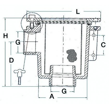 Filtre eau moteur "tasse" 