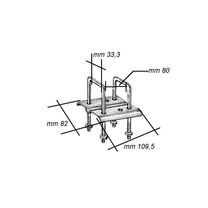 Etrier de fixation diabolo