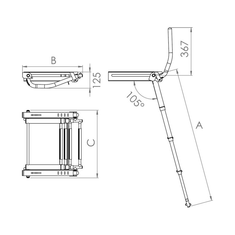 Echelle sous-plateforme EasyUp avec poignées 