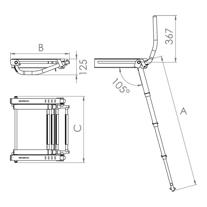 Echelle sous-plateforme EasyUp avec poignées 