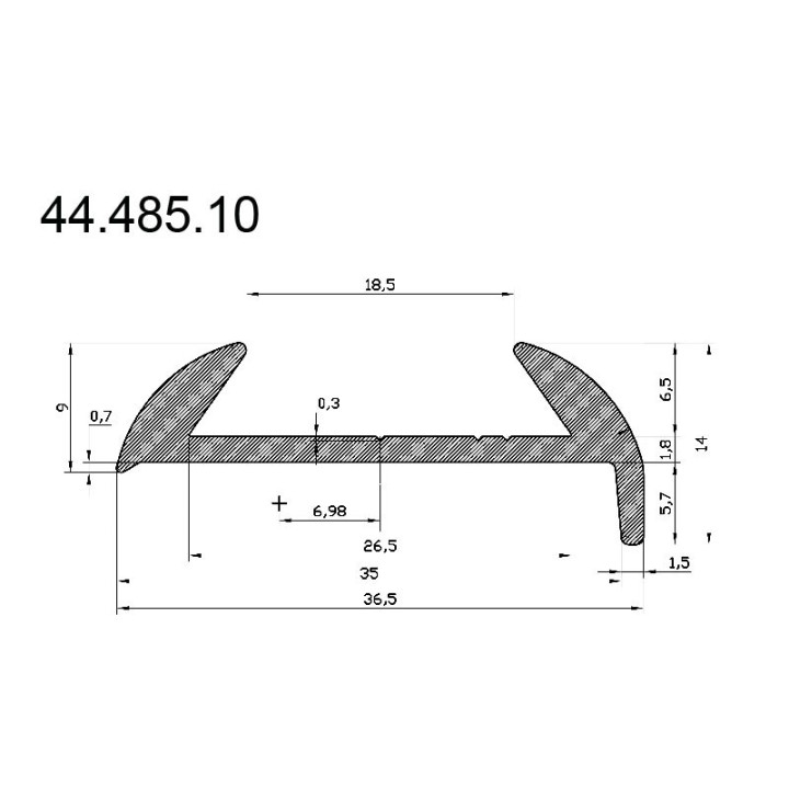 Profilé aluminium pour liston ou défense de quai