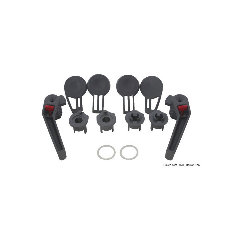 Pièces pour panneaux Flush Lewmar  Description:Levier fermeture - Kit D + G 