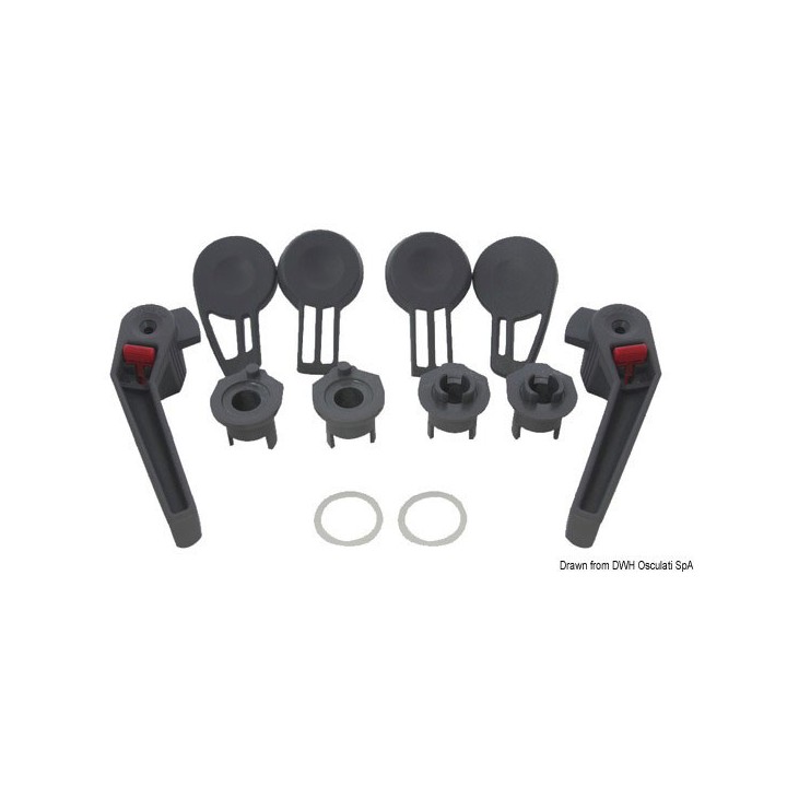 copy of Pièces pour panneaux Low Profile Lewmar  Description:Levier fermeture - Kit D + G 