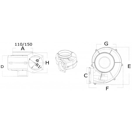 Aspirateur centrifuge fixation paroi