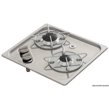 Plaque cuisson inox à encastrer 323 x 263 mm
