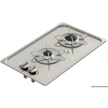 Plaque cuisson inox à encastrer 323 x 263 mm