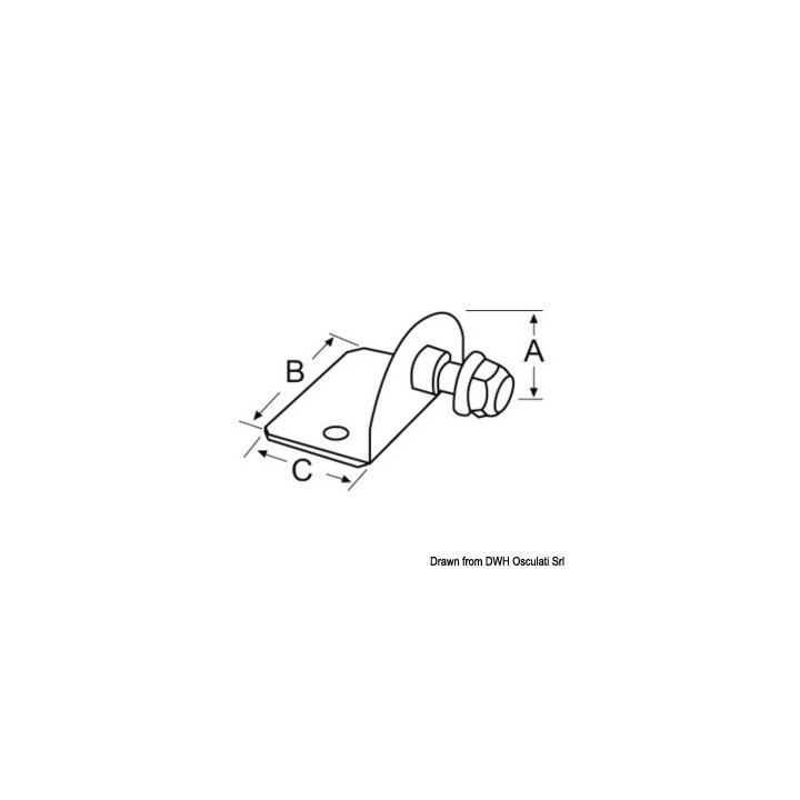 Plaque 90° compact goupille fileté