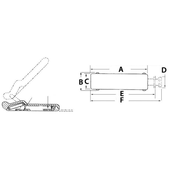 Fermeture anti-vibration caoutchouc noir 96 x 29 mm