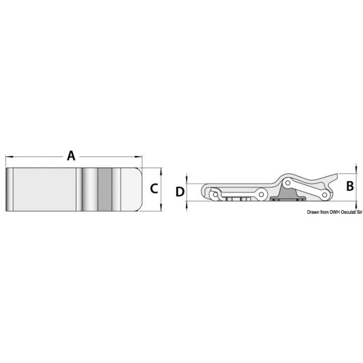 Fermeture anti-vibration caoutchouc noir 96 x 29 mm