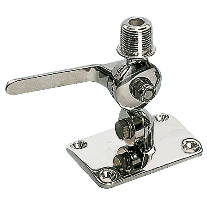 Double embase pivotante pour antennes AISI 316