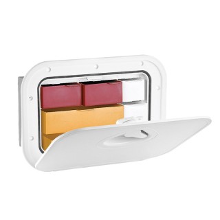 Trappe de rangement Mid Line avec tiroirs, couleur blanche, 278x378mm