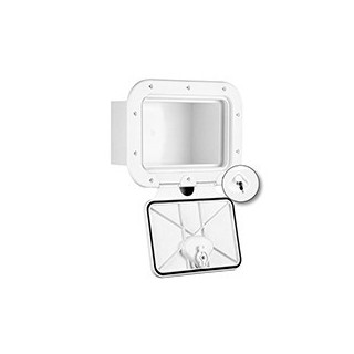 Trappe de rangement Classic avec boîte, avec serrure, couleur blanche, 275x375mm