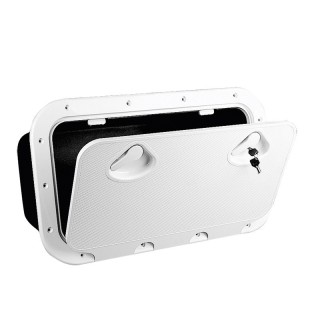 Trappe de rangement Classic avec boîte, avec serrure, couleur blanche, 355x600mm