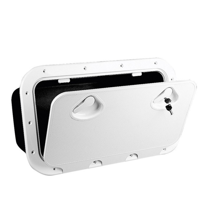 Trappe de rangement Classic avec boîte, avec serrure, couleur blanche, 355x600mm