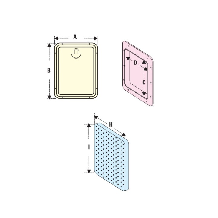 Trappe d'accès à façade amovible - 380x380mm | isonautique.com.com
