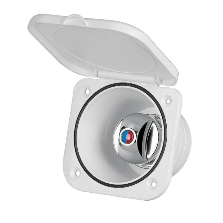 Boitier simple avec robinet mitijgeur. 9,5X9,5cm, blanc