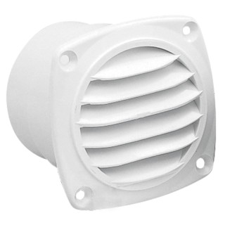 Grille d'aération carrée avec manchon ø60mm, couleur blanche