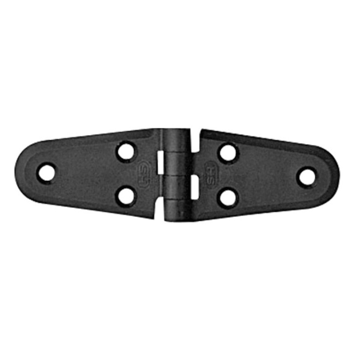 Charnière double ovale 145x40x4.5mm, couleur noire