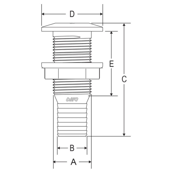 Passe-coque avec collerette flush Ø46mm | Oloupdemer.com