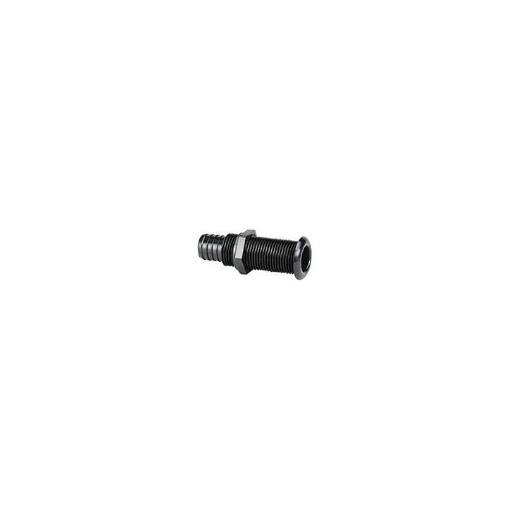 Passe-coque noir avec collerette standard Ø25mm - L.100mm | isonautique.com.com