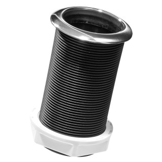 Passe-coque G2 avec collerette inox fileté et cannelé Ø50mm,